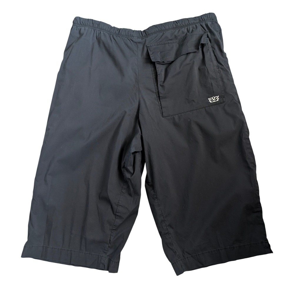 Be Present Black Yoga Capri Cargo Pants Women XL Wide Leg Y2K Lounge Crop Shorts - Picture 4 of 6